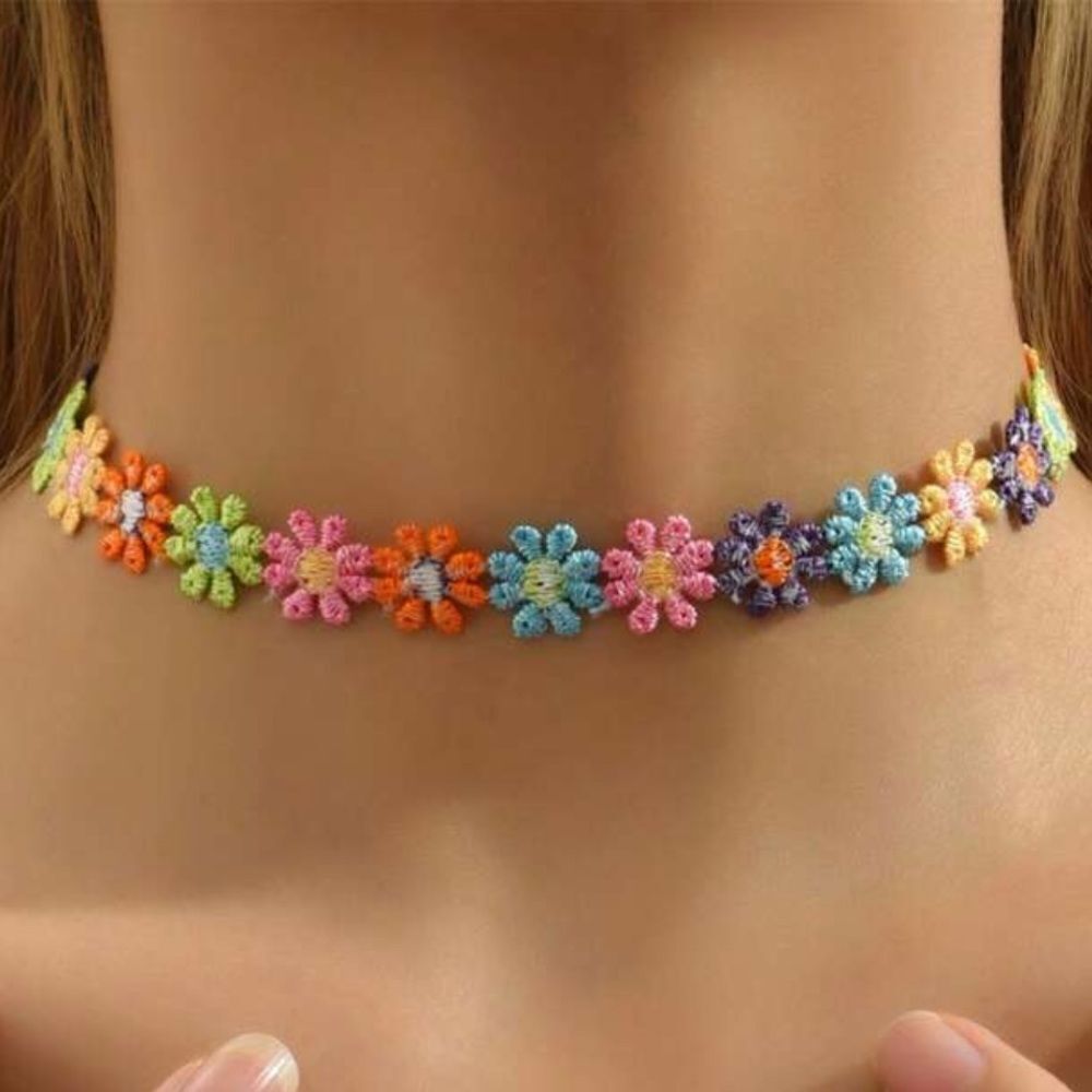 Floral Multicolor Choker Necklace A1279